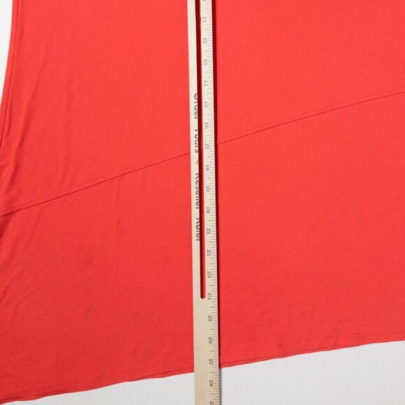 Eileen Fisher USA Boatneck Asymmetric 3/4 Sleeve Blouse Orange Women's Size S - Picture 8 of 8